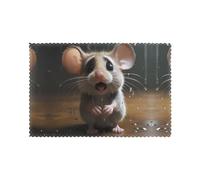 YYHWHJDE Crying Little Mouse Prints Placemats Set of 6 12x18in - Elevate Every Meal with Durable & Customizable Table Layers