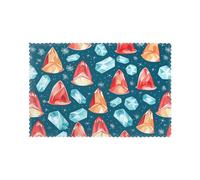 YYHWHJDE Crystal Christmas Hat Prints Placemats Set of 6 12x18in - Engineered for Durability & Heat Resistance Polyester