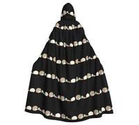 YYHWHJDE Curious Baby Hedgehog Prints Halloween Adult Hooded Cape Men'S And Women'S Clothing Mantle Role-Playing