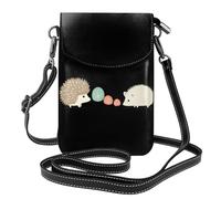 YYHWHJDE Curious Baby Hedgehog Prints Small Leather Women'S Crossbody Flip Phone Bag, Waterproof And Durable