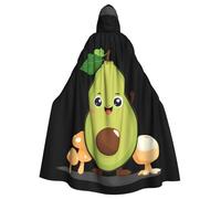 YYHWHJDE Cute Avocado And Mushrooms Pattern Halloween Adult Hooded Cape Cloak No Zipper, Comfortable For Costume Parties
