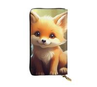 YYHWHJDE Cute Baby Fox Printing Quality Leather Long Clutch Wallet Designed for Fashion Girls and Women Stylish 7.48 x 4.13 in