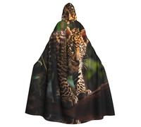 YYHWHJDE Cute Baby Jaguar Pattern Halloween Adult Hooded Cape Cloak For Role-Playing, Stage Costumes, Parties Easy Care