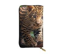 YYHWHJDE Cute Baby Jaguar Printing Quality Leather Long Clutch Wallet Designed for Fashion Girls and Women Stylish 7.48 x 4.13 in