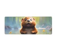 YYHWHJDE Cute Beaver Prints Extra Large Mouse pad Mousepad 12x31.5in for Desktop Computers, laptops, Personal Computers