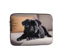 YYHWHJDE Cute Black Pug Dog Prints Protective Shockproof Portable Laptop Sleeve Case 10 inch for Men and Women Business Travel, and Office Daily Use