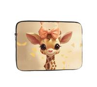 YYHWHJDE Cute Bow Giraffe Pattern Shockproof Portable Laptop 17 inch Sleeve Bag for Men and Women - Ideal for Business Travel, School, and Daily Use