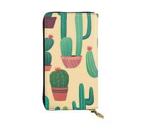 YYHWHJDE Cute Cactus Seamless Illustration Printing Quality Leather Long Clutch Wallet Designed for Fashion Girls and Women Stylish 7.48 x 4.13 in