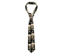 YYHWHJDE cute cartoon bones Prints Men's tie classic style suit cravat suitable for holidays and work