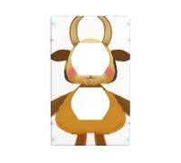 YYHWHJDE Cute Cartoon Cow Pattern Double Socket Wall Panel Decorative is Durable and Suitable for Socket Light Switch Accessories 4.5x2.76in