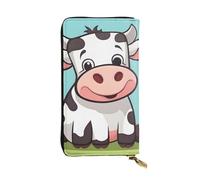 YYHWHJDE Cute Cartoon Cow Picture Quality Leather Long Clutch Wallet Designed for Fashion Girls and Women Stylish 7.48 x 4.13 in