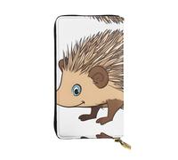 YYHWHJDE cute Cartoon Hedgehog Prints Leather long clutch wallet Designed for fashion girls and women stylish and personalized 7.48 x 4.13 in, Black, One Size