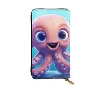YYHWHJDE Cute cartoon octopus Printed Leather long clutch wallet Designed for fashion girls and women stylish and personalized 7.48 x 4.13 in, Black, One Size