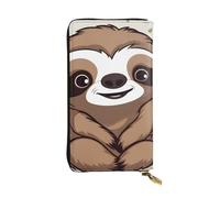 YYHWHJDE Cute Cartoon Sloth Printing Quality Leather Long Clutch Wallet Designed for Fashion Girls and Women Stylish 7.48 x 4.13 in