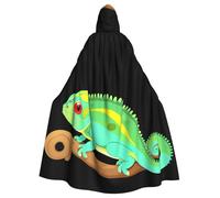 YYHWHJDE Cute chameleon Picture Halloween Adult Hooded Cloak for Role-Playing, Costumes, and Theme Parties