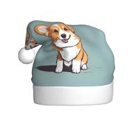 YYHWHJDE Cute Corgi Pattern Christmas Hat for Adult Soft and Fluffy, Ideal for Long-Term Use