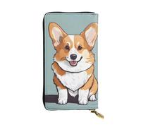 YYHWHJDE Cute Corgi Printing Quality Leather Long Clutch Wallet Designed for Fashion Girls and Women Stylish 7.48 x 4.13 in