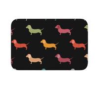 YYHWHJDE Cute Dachshound Dogs Prints Hem Mat 40x60 | High-grade Polyester Bath Throw Rug - Fade-Resistant, Non-Slip & Easy Care for Bathrooms & Guest Suites