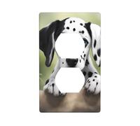 YYHWHJDE Cute Dalmatian Picture Double Socket Wall Panel Decorative is Durable and Suitable for Socket Light Switch Accessories 4.5x2.76in