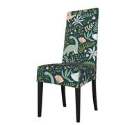 YYHWHJDE Cute Dinosaur Prints Dining Chair Throw Covers - Stretchy & Wrinkle-Resistant Protector for Most Kitchen Chairs - Quick Refresh for Old Furniture