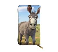 YYHWHJDE Cute Donkey Printing Quality Leather Long Clutch Wallet Designed for Fashion Girls and Women Stylish 7.48 x 4.13 in