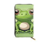 YYHWHJDE cute frog Pattern Leather long clutch wallet Designed for fashion girls and women stylish and personalized 7.48 x 4.13 in, Black, One Size