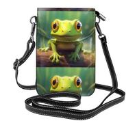 YYHWHJDE Cute Frog Prints Small Leather Women'S Crossbody Flip Phone Bag, Waterproof And Durable