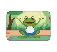YYHWHJDE Cute Funny Frog Doing Yoga Pattern Anti Slip and Thickened Floor mat Suitable for bathrooms, bedrooms, Washable Carpet Floor mats 16X24 in