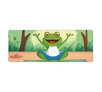 YYHWHJDE Cute Funny Frog Doing Yoga Pattern Extra Large Mouse Pad, Computer Office Anti Slip Gaming Keyboard Thickened Version 12x31.5in