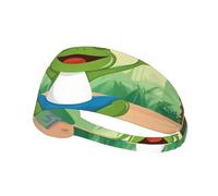 YYHWHJDE Cute Funny Frog Doing Yoga Picture Sports Headband for Women Sweat Proof Bandeau Summer Elastic Band