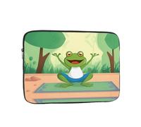 YYHWHJDE Cute Funny Frog Doing Yoga Prints Protective Shockproof Portable Laptop Sleeve Case 15 inch for Men and Women Business Travel, and Office Daily Use