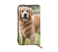 YYHWHJDE Cute Golden Retriever Printing Quality Leather Long Clutch Wallet Designed for Fashion Girls and Women Stylish 7.48 x 4.13 in