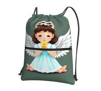 YYHWHJDE Cute little angel Prints Drawstring Backpack - Lightweight, Waterproof Sport Throw Cover for Gym, Travel & Everyday Essentials