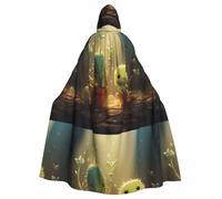 YYHWHJDE Cute Little Bean Sprouts Picture Halloween Adult Hooded Cape Cloak No Zipper, Comfortable For Costume Parties