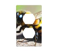 YYHWHJDE Cute Little bee Picture Double Socket Wall Panel Decorative is Durable and Suitable for Socket Light Switch Accessories 4.5x2.76in