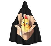 YYHWHJDE Cute little chicken in a cardboard box1 Prints Halloween Adult Hooded Cloak for Parties and Costumes