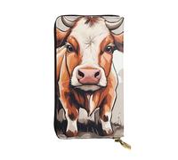 YYHWHJDE Cute Little Cow Printing Quality Leather Long Clutch Wallet Designed for Fashion Girls and Women Stylish 7.48 x 4.13 in