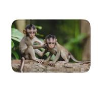 YYHWHJDE Cute Little Monkeys Prints Hem Mat 40x60 | High-grade Polyester Bath Throw Rug - Fade-Resistant, Non-Slip & Easy Care for Bathrooms & Guest Suites