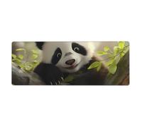 YYHWHJDE Cute Little Panda Picture Extra Large Mouse Pad, Computer Office Anti Slip Gaming Keyboard Thickened Version 12x31.5in
