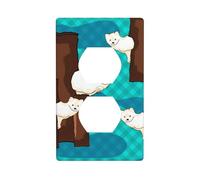 YYHWHJDE Cute Little Raccoon Pattern Double Socket Wall Panel Decorative is Durable and Suitable for Socket Light Switch Accessories 4.5x2.76in
