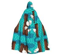 YYHWHJDE Cute little raccoon Picture Halloween Adult Hooded Cloak for Role-Playing, Costumes, and Theme Parties