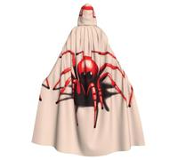 YYHWHJDE Cute little red spider Pattern Halloween Adult Hooded Cloak for various party and carnival settings
