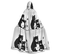 YYHWHJDE Cute Milk Bottle Bear Pattern Halloween Adult Hooded Cape Cloak No Zipper, Comfortable For Costume Parties