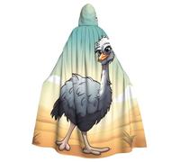 YYHWHJDE Cute Ostrich Picture Halloween Adult Hooded Cloak for Role-Playing, Costumes, and Theme Parties