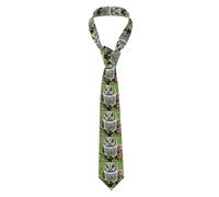 YYHWHJDE Cute Owl with Flowers Prints Men's tie classic style suit cravat suitable for holidays and work