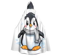 YYHWHJDE Cute Penguin Printing Halloween Adult Hooded Cloak for Parties and Costume Events