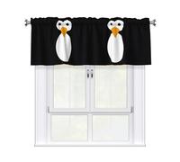 YYHWHJDE Cute Penguin Prints Curtain Valance 54x18in - Filtered Light Kitchen Throw with Rod Pocket, Peach Skin Fabric Layer for Bathroom, Laundry & Breakfast Nooks