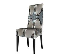 YYHWHJDE Cute Penguin Prints Dining Chair Throw Covers - Stretchy & Wrinkle-Resistant Seat Layers for Most Standard Chairs - Quick Refresh & Protect Your Furniture
