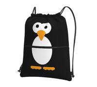 YYHWHJDE Cute Penguin Prints Drawstring Backpack - Lightweight, Waterproof Sport Throw Cover for Gym, Travel & Everyday Essentials