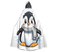 YYHWHJDE Cute Penguin Prints Halloween Adult Hooded Cape Men'S And Women'S Clothing Mantle Role-Playing